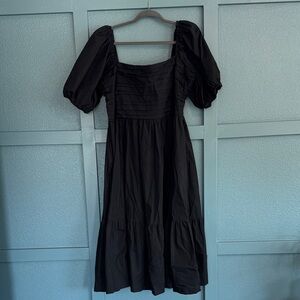 Abercrombie Elegant Black Puff Sleeve Dress
